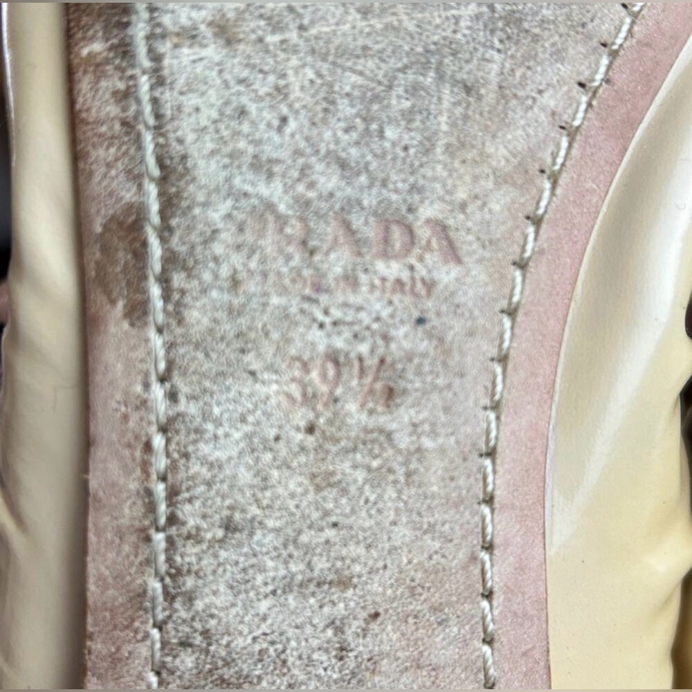 Prada Women's Yellow and Brown Flats with Bow- size 39.5 - Picture 10 of 10